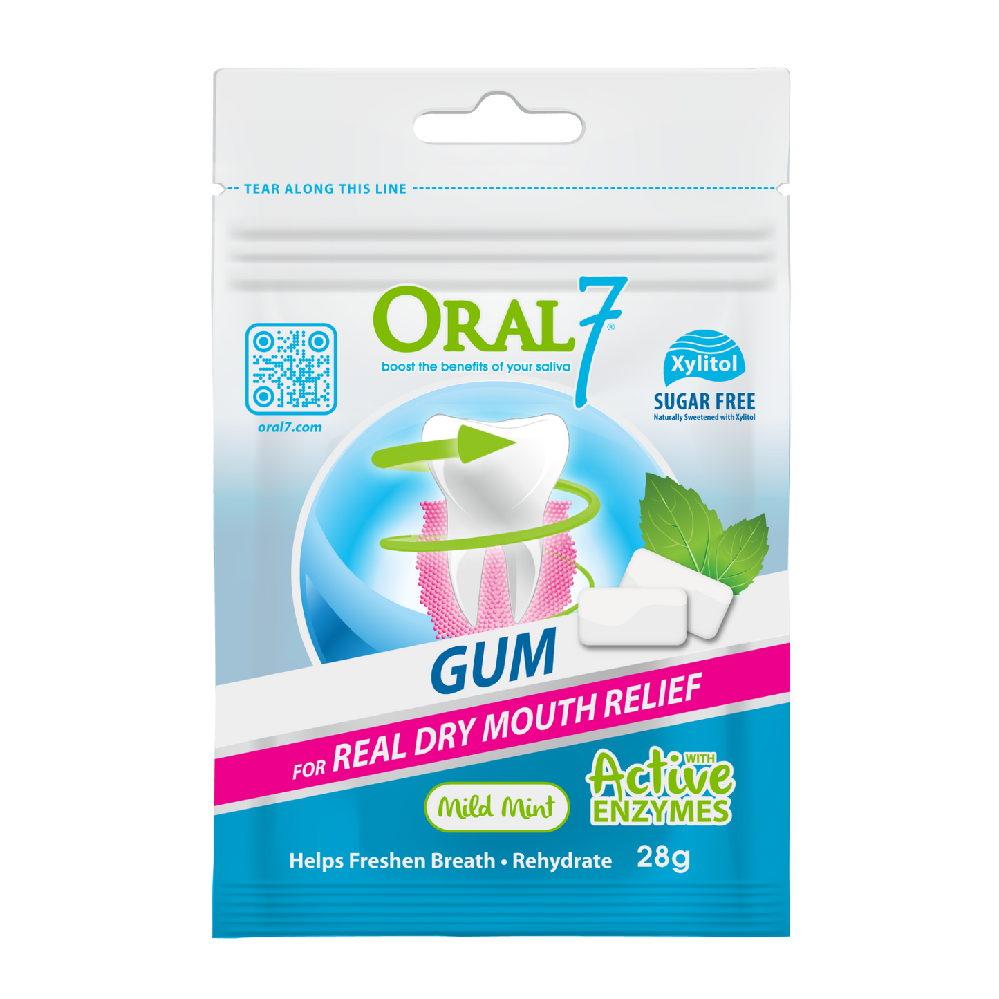 Oral7® Moisturising Dry Mouth Gum - (12pcs)
